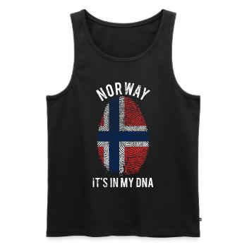 Norvège pays cadeau d'empreintes digitales - Débardeur bio Premium Homme - noir - Devant - AI Model Male 178 light (178cm)