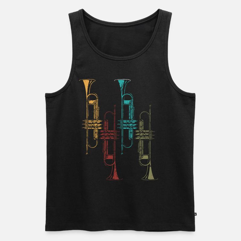 Trompete Retro Geschenk - Männer Premium Bio Tank Top - Schwarz