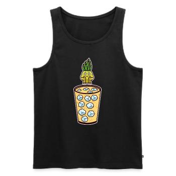 Cocktail Pina Colada Ananas Tauchen Glas Tauchen - Männer Premium Bio Tank Top - Schwarz - Vorne - AI Model Male 178 light (178cm)