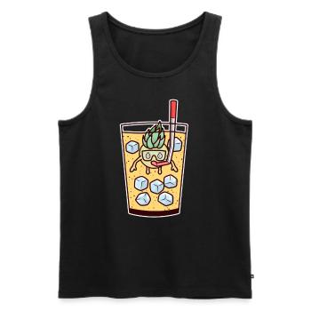 Cocktail Pina Colada Ananas Tauchen Glas Tauchen - Männer Premium Bio Tank Top - Schwarz - Vorne - AI Model Male 178 light (178cm)