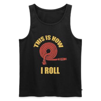 Fire Brigade Held Equipment Water Hose - Men's Premium Organic Tank Top - black - Front - AI Model Male 178 light (178cm)