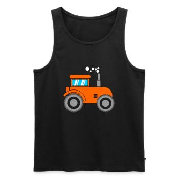 Enfants tracteur tracteur kids - Débardeur bio Premium Homme - noir - Devant - AI Model Male 178 light (178cm)