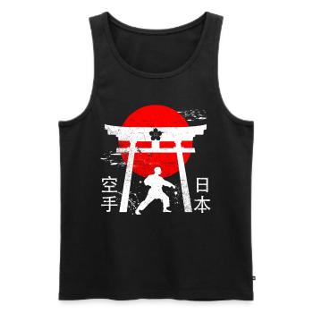 Arts martiaux de karaté conçoivent un personnage de style japonais - Débardeur bio Premium Homme - noir - Devant - AI Model Male 178 light (178cm)