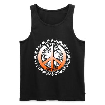 Make Love Not War Hippie Costume World Friendly Day - Men's Premium Organic Tank Top - black - Front - AI Model Male 178 light (178cm)