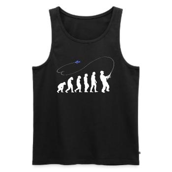 Evolution Fliegenfischen Angler angeln Geschenke - Männer Premium Bio Tank Top - Schwarz - Vorne - AI Model Male 178 light (178cm)
