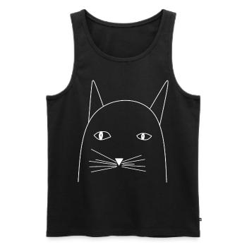 Chat - Débardeur bio Premium Homme - noir - Devant - Michal (187cm)