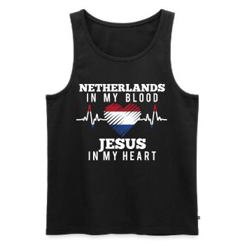 Pays-Bas Jésus - Débardeur bio Premium Homme - noir - Devant - Michal (187cm)