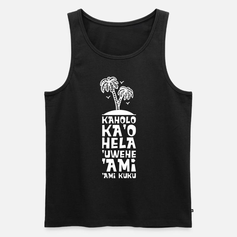 Hawaii Hula Tanz - Männer Premium Bio Tank Top - Schwarz