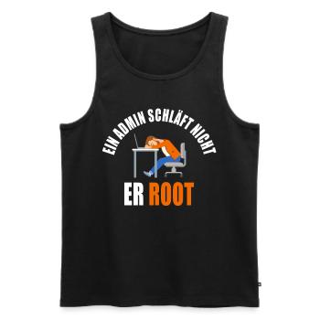 Ein Admin Schläft nicht er Root - Administrator - Männer Premium Bio Tank Top - Schwarz - Vorne - AI Model Male 178 light (178cm)