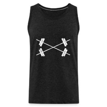 Hatel cross - Men's Premium Organic Tank Top - charcoal grey - Front - Alexander (188cm)