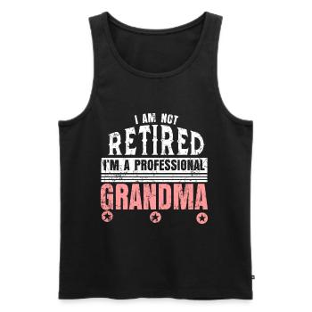 Grand-mère retraite retraité grand-mère cadeau - Débardeur bio Premium Homme - noir - Devant - Michal (187cm)