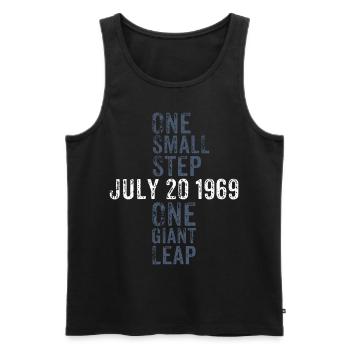 moon-landing - Men's Premium Organic Tank Top - black - Front - AI Model Male 178 light (178cm)
