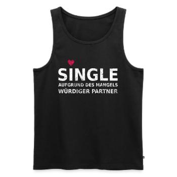 Single - Men's Premium Organic Tank Top - black - Front - Michal (187cm)