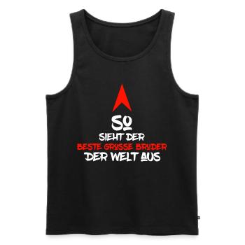 Großer Bruder - Männer Premium Bio Tank Top - Schwarz - Vorne - Michal (187cm)