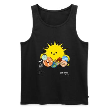 Funny planet Pluto gift, astronomy fan - Men's Premium Organic Tank Top - black - Front - AI Model Male 178 light (178cm)