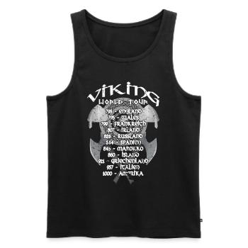 Viking's World Tour GRUNGE - Men's Premium Organic Tank Top - black - Front - AI Model Male 178 light (178cm)