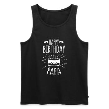 Joyeux anniversaire PAPA Drôle Papy Cadeau Grand-père - Débardeur bio Premium Homme - noir - Devant - Michal (187cm)