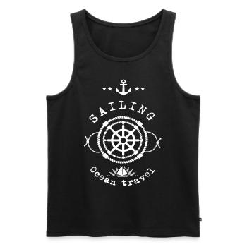 sailing ship - Men's Premium Organic Tank Top - black - Front - Michal (187cm)