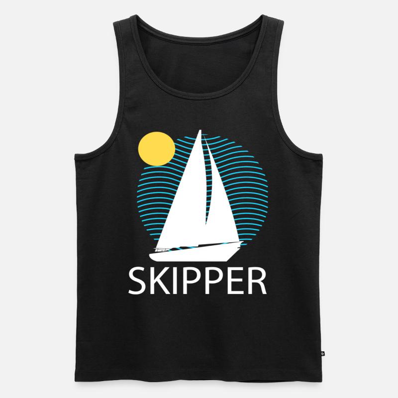 Boot - Männer Premium Bio Tank Top - Schwarz