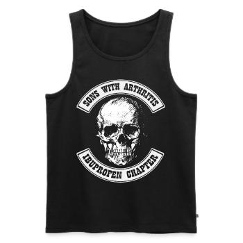 Biker Men Ibuprofen Arthritis Motorcycle - Men's Premium Organic Tank Top - black - Front - AI Model Male 178 light (178cm)
