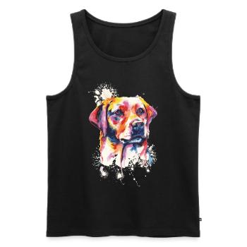 Labrador race de chiens - Débardeur bio Premium Homme - noir - Devant - Michal (187cm)