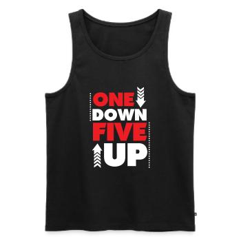 Cool One Down Five Up Shifting Bike Lovers gift - Men's Premium Organic Tank Top - black - Front - AI Model Male 178 light (178cm)