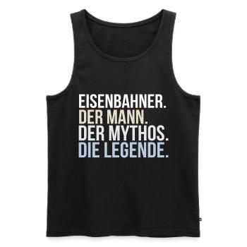 Eisenbahner - Männer Premium Bio Tank Top - Schwarz - Vorne - Michal (187cm)