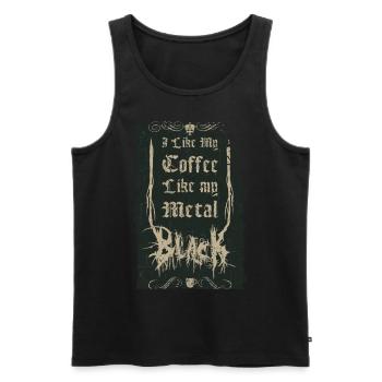 Comme mon café comme mon métal - Noir - Débardeur bio Premium Homme - noir - Devant - AI Model Male 178 light (178cm)