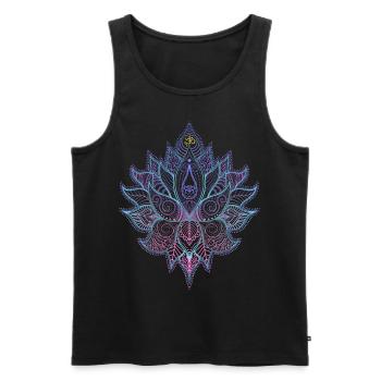 Fleur indienne avec ornements et symbole om - Débardeur bio Premium Homme - noir - Devant - AI Model Male 178 light (178cm)