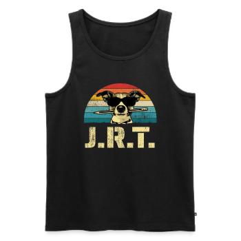 Lustiges Jack Russell retro style Vintage Geschenk - Männer Premium Bio Tank Top - Schwarz - Vorne - Michal (187cm)