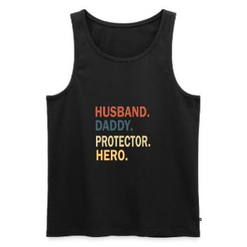 Father's Day Daddy Daddy Daddy Dad Dad Daddy - Men's Premium Organic Tank Top - black - Front - AI Model Male 178 light (178cm)