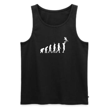 Papa Evolution Dad Father Development Paps - Men's Premium Organic Tank Top - black - Front - AI Model Male 178 light (178cm)