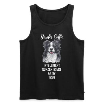 Border Collie - Männer Premium Bio Tank Top - Schwarz - Vorne - AI Model Male 178 light (178cm)
