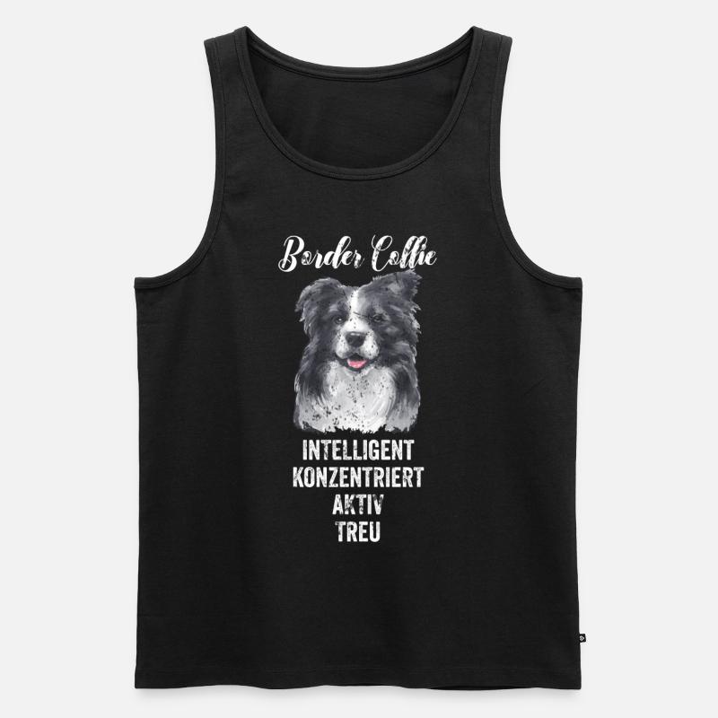 Border Collie - Männer Premium Bio Tank Top - Schwarz