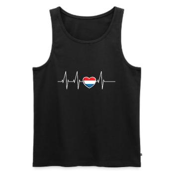 Herzschlag Pays-Bas Coeur Hollande Drapeau Cadeau - Débardeur bio Premium Homme - noir - Devant - Michal (187cm)
