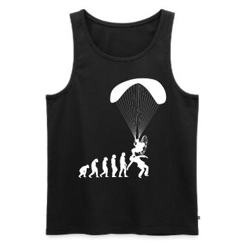 Evolution Paramotor Paragliding Paraglider Shirt - Men's Premium Organic Tank Top - black - Front - AI Model Male 178 light (178cm)