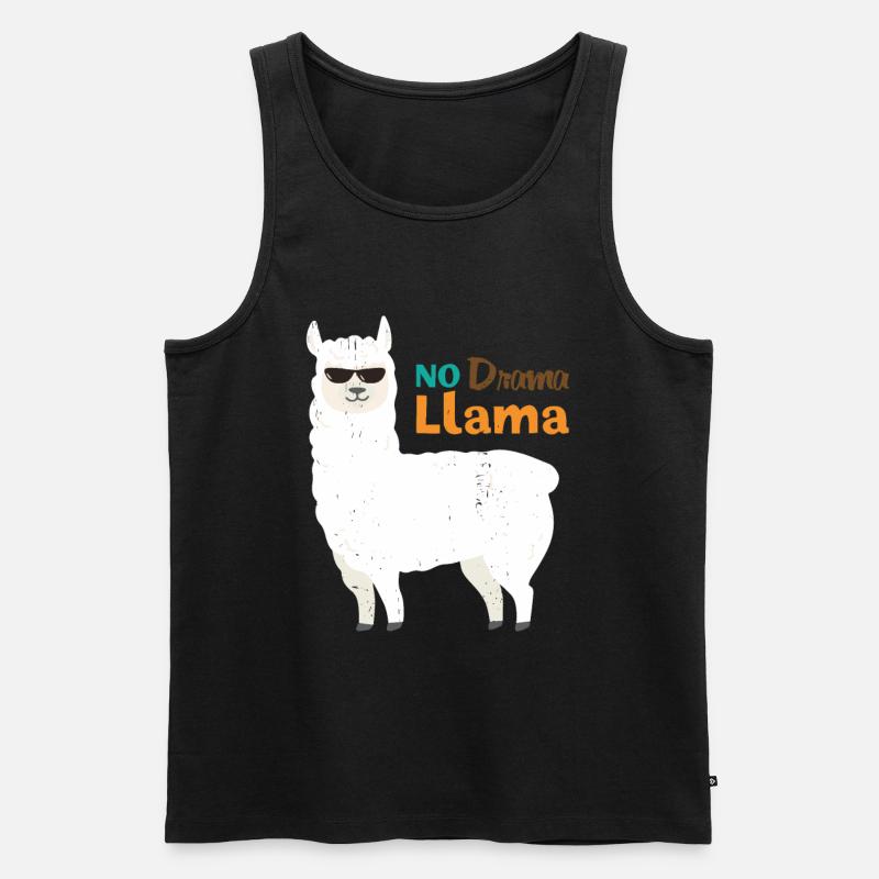 Lama Alpaka Tier Geschenk - Männer Premium Bio Tank Top - Schwarz