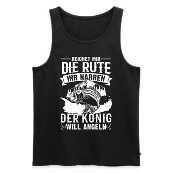 Reicht mir die Rute der König will angeln - Männer Premium Bio Tank Top - Schwarz - Vorne - AI Model Male 178 light (178cm)