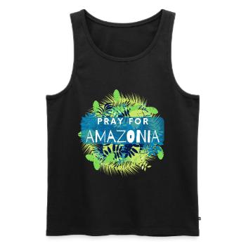 Pray for Amazonas Save Amazonia Lungs of the Earth - Männer Premium Bio Tank Top - Schwarz - Vorne - Michal (187cm)