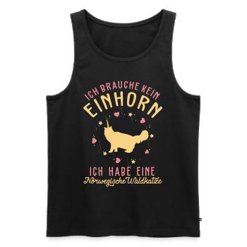 Norwegische Waldkatze Einhorn - Männer Premium Bio Tank Top - Schwarz - Vorne - AI Model Male 178 light (178cm)