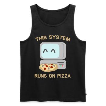 Computer Pizza - Männer Premium Bio Tank Top - Schwarz - Vorne - AI Model Male 178 light (178cm)