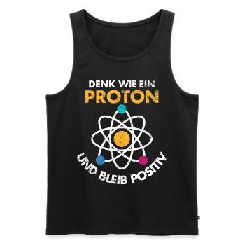 Cadeau de chimie enseignant physique proton - Débardeur bio Premium Homme - noir - Devant - AI Model Male 178 light (178cm)