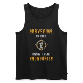 Coole Vermessungs-Majors kennen ihr Grenzgeschenk - Männer Premium Bio Tank Top - Schwarz - Vorne - Michal (187cm)