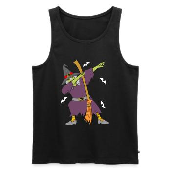 Sorcière DAB Witch Dabbing Balai de sorcière - Débardeur bio Premium Homme - noir - Devant - Michal (187cm)