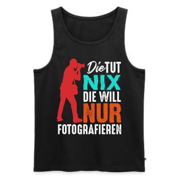 Amateur de photographe - Débardeur bio Premium Homme - noir - Devant - Michal (187cm)