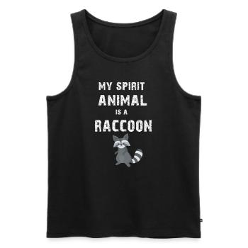 Mon animal spirituel est un cadeau RACON - Débardeur bio Premium Homme - noir - Devant - Michal (187cm)