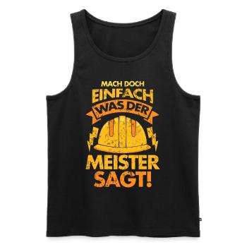 Electrician Master Construction Worker - Men's Premium Organic Tank Top - black - Front - AI Model Male 178 light (178cm)