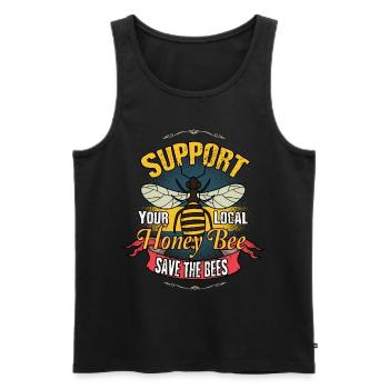 Biene Honig Tier Geschenk - Männer Premium Bio Tank Top - Schwarz - Vorne - Michal (187cm)