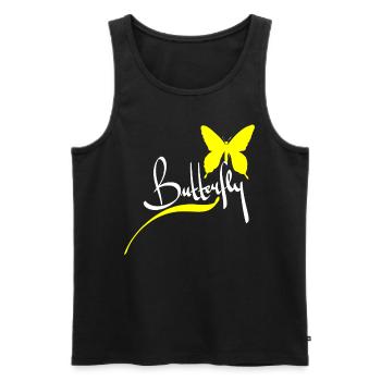 Cadeau animal papillon - Débardeur bio Premium Homme - noir - Devant - Michal (187cm)