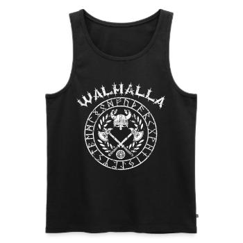 Viking Walhalla in the runic circle - Men's Premium Organic Tank Top - black - Front - AI Model Male 178 light (178cm)